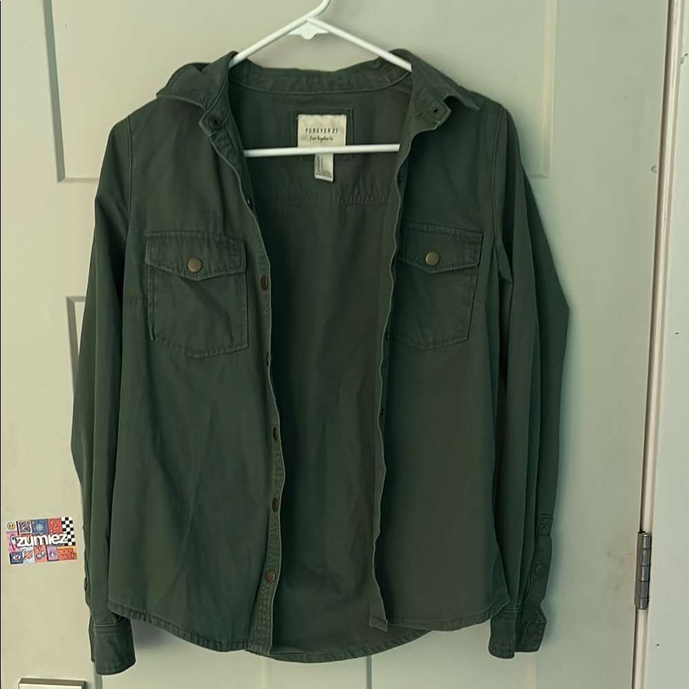 Forever 21 Olive Green Casual Shirt